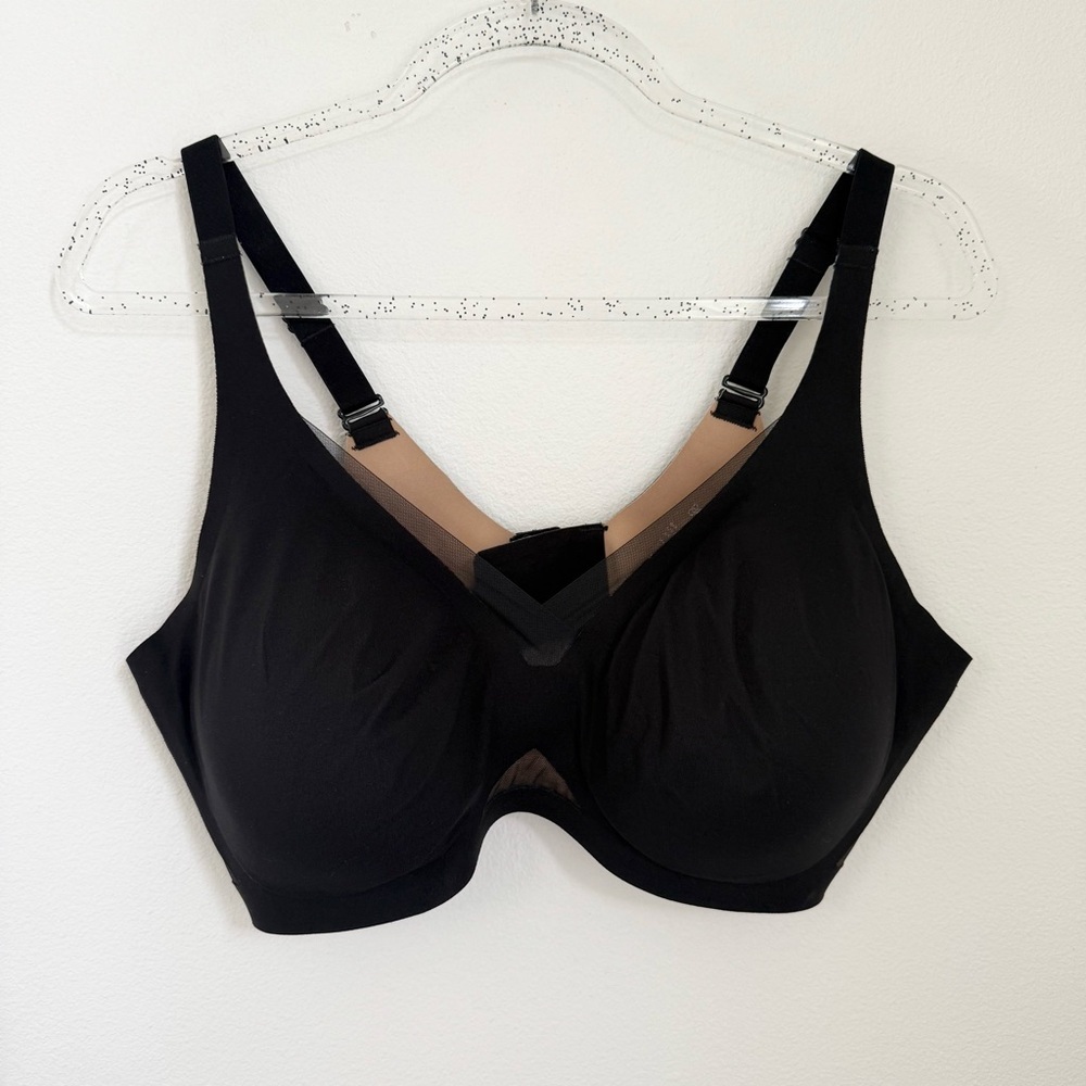 Honeylove CrossOver Wireless‎ Padded Black Tan Bra Mesh Size XL - Picture 3 of 8